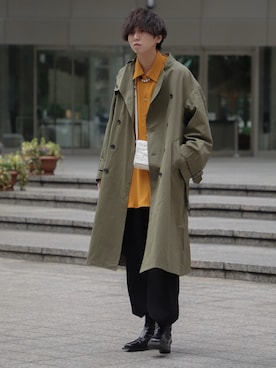 「アイテム（トレンチコート）」を使った、にっしーさん（メンズ・180cm・20代）の春コーディネート