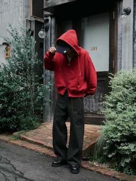 「アイテム（帽子）」を使った、にっしーさん（メンズ・180cm）の秋コーディネート