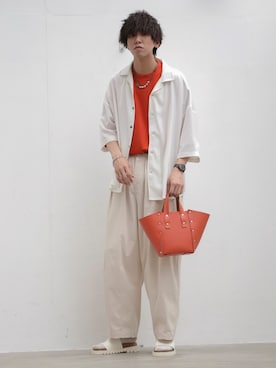 「shiki tokyo（シキトウキョウ）のアイテム（パンツ）」を使った、にっしーさん（メンズ・180cm）の春コーディネート