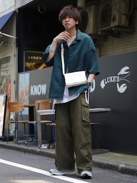 「shiki tokyo（シキトウキョウ）のアイテム（アクセサリー）」を使った、にっしーさん（メンズ・180cm）の春コーディネート
