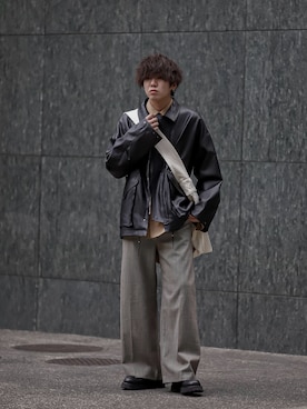 「アイテム（ブルゾン）」を使った、にっしーさん（メンズ・180cm）の秋コーディネート
