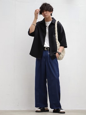 「shiki tokyo（シキトウキョウ）のアイテム（アクセサリー）」を使った、にっしーさん（メンズ・180cm）の春コーディネート