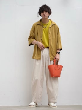 「shiki tokyo（シキトウキョウ）のアイテム（パンツ）」を使った、にっしーさん（メンズ・180cm）の夏コーディネート