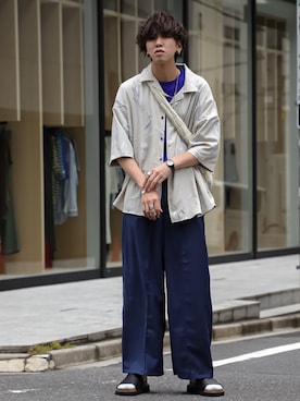 「shiki tokyo（シキトウキョウ）のアイテム（アクセサリー）」を使った、にっしーさん（メンズ・180cm）の夏コーディネート