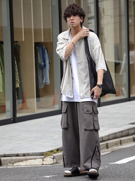 「shiki tokyo（シキトウキョウ）のアイテム（アクセサリー）」を使った、にっしーさん（メンズ・180cm）の夏コーディネート