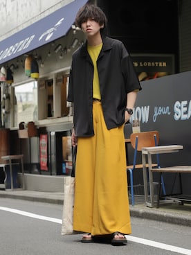 「shiki tokyo（シキトウキョウ）のアイテム（パンツ）」を使った、にっしーさん（メンズ・180cm）の夏コーディネート