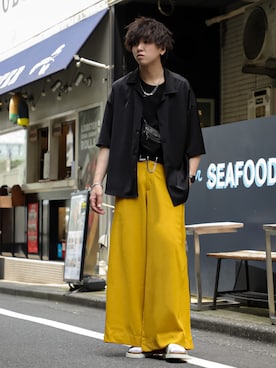 「Lui's（ルイス）のアイテム（トップス）」を使った、にっしーさん（メンズ・180cm）の夏コーディネート