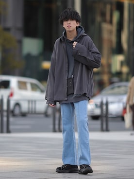 「shiki tokyo（シキトウキョウ）のアイテム（アクセサリー）」を使った、にっしーさん（メンズ・180cm）の冬コーディネート