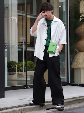 「shiki tokyo（シキトウキョウ）のアイテム（アクセサリー）」を使った、にっしーさん（メンズ・180cm）の夏コーディネート