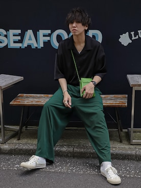 「shiki tokyo（シキトウキョウ）のアイテム（アクセサリー）」を使った、にっしーさん（メンズ・180cm）の春コーディネート