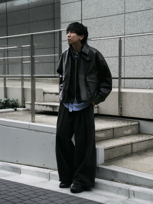 ビンテージライクオーバーサイズレザーブルゾン（ブルゾン）｜PUBLIC