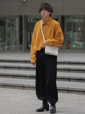 「MAISON SPECIAL（メゾンスペシャル）のアイテム（ブーツ）」を使った、にっしーさん（メンズ・180cm）の春コーディネート