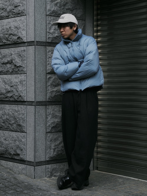 Flannel two tuck wide striped slacks / フランネル2タックワイド
