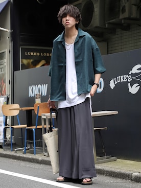 「shiki tokyo（シキトウキョウ）のアイテム（アクセサリー）」を使った、にっしーさん（メンズ・180cm）の夏コーディネート