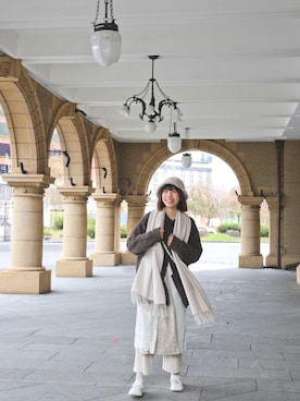 「アイテム（ワンピース/ドレス、ベージュ系）」を使った、✧ 𝗥𝗮𝗸𝘂⢀⠜さん（レディース・164cm）の冬コーディネート