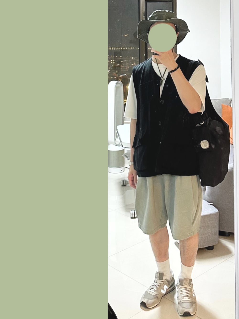 「お洒落さんとつながりたい、summer、Tシャツ」｜「NEW BALANCEのCM996（スニーカー、グレー系）」を使った、J___collectさん（メンズ・172cm）の春コーディネートの1枚目の写真