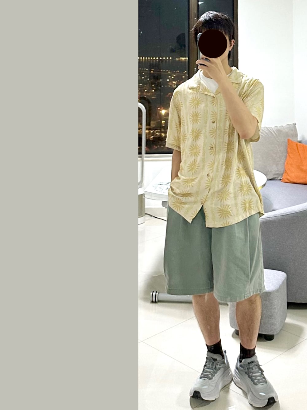 「夏コーデ、シンプル、古着屋JAM札幌店」｜「VINTAGEのアイテム（シャツ/ブラウス、イエロー系）」を使った、J___collectさん（メンズ・172cm）の夏コーディネートの1枚目の写真