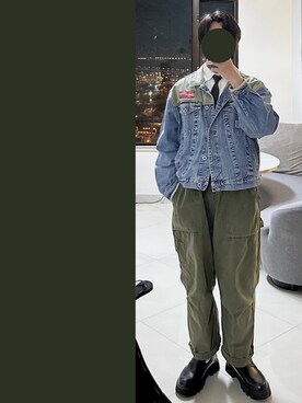 「no brand（ノーブランド）のアイテム（ローファー）」を使った、J___collectさん（メンズ・172cm）の冬コーディネート