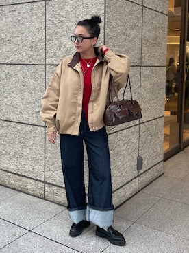 「アイテム（ブルゾン）」を使った、RUKAさん（レディース・160cm・20代）の秋コーディネート