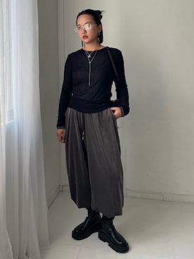 「ロングブーツ」｜RUKAさん（レディース・160cm・20代）の夏コーディネート