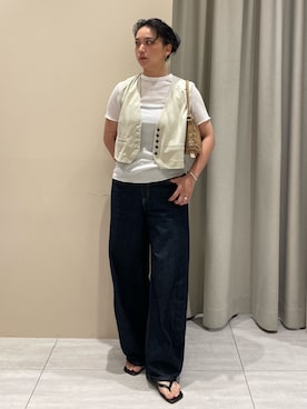 「NOMINE（ノミネ）のアイテム」を使った、RUKAさん（レディース・160cm）の夏コーディネート
