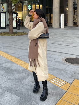 「アイテム（ダウンジャケット/コート）」を使った、RUKAさん（レディース・160cm・20代）の冬コーディネート