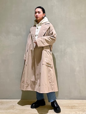 「Rouge vif（ルージュヴィフ）のアイテム（トレンチコート）」を使った、RUKAさん（レディース・160cm）の冬コーディネート