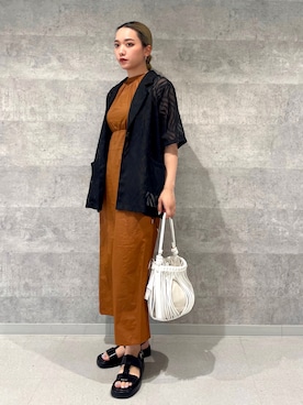 「NOMINE（ノミネ）のアイテム（テーラードジャケット）」を使った、RUKAさん（レディース・160cm）の夏コーディネート