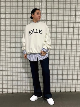 「Wrangler」｜RUKAさん（レディース・160cm）の冬コーディネート