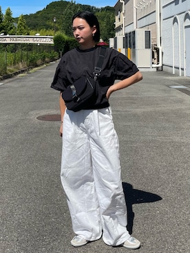 「アイテム（ボディバッグ/ウエストポーチ）」を使った、RUKAさん（レディース・160cm・20代）の夏コーディネート
