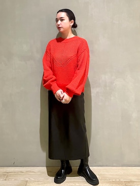 「LAROUTE」｜RUKAさん（レディース・160cm）の冬コーディネート