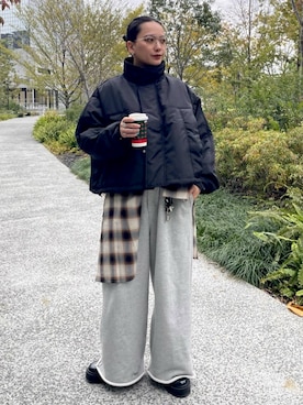 「アイテム（ダウンジャケット/コート）」を使った、RUKAさん（レディース・160cm・20代）の秋コーディネート