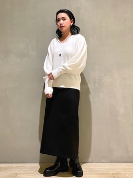 「Rougevif」｜「アイテム（ダウンジャケット/コート）」を使った、RUKAさん（レディース・160cm）の冬コーディネート