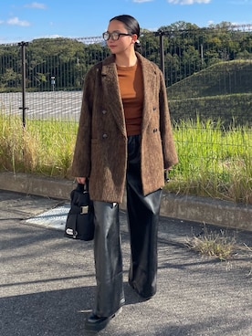 「アイテム（チェスターコート）」を使った、RUKAさん（レディース・160cm）の秋コーディネート