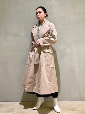「Rouge vif（ルージュヴィフ）のアイテム（トレンチコート）」を使った、RUKAさん（レディース・160cm）の冬コーディネート