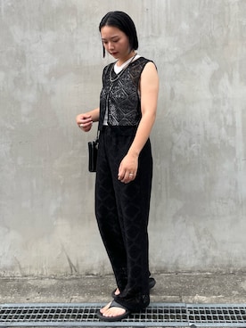 「アイテム（ベスト）」を使った、RUKAさん（レディース・160cm・20代）の夏コーディネート