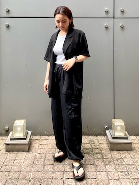 「NOMINE（ノミネ）のアイテム（テーラードジャケット）」を使った、RUKAさん（レディース・160cm）の夏コーディネート