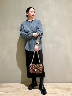 「LAROUTE」｜RUKAさん（レディース・160cm）の冬コーディネート