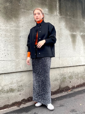 「NOMINE（ノミネ）のアイテム（ブルゾン）」を使った、RUKAさん（レディース・160cm）の秋コーディネート