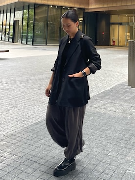 「アイテム（テーラードジャケット）」を使った、RUKAさん（レディース・160cm・20代）の秋コーディネート