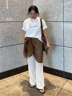 「NOMINE（ノミネ）のアイテム」を使った、RUKAさん（レディース・160cm）の夏コーディネート