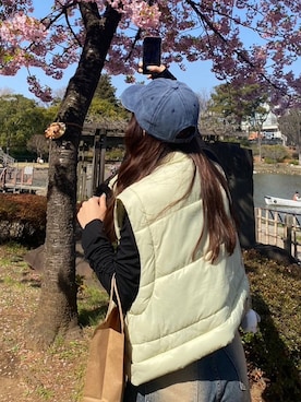 「CIAOPANIC TYPY（チャオパニックティピー）のアイテム（ダウンジャケット/コート）」を使った、ossiさん（レディース・153cm）の春コーディネート