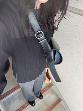 「アイテム（スラックス）」を使った、jmsn_cさん（レディース・163cm）の秋コーディネート