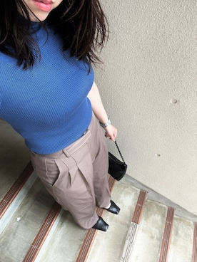 「リブニット」｜「アイテム（アナログ腕時計）」を使った、jmsn_cさん（レディース・163cm）の夏コーディネート