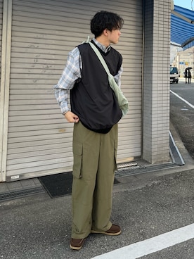 「WHIMSIC（ウィムジック）のアイテム」を使った、Usa  Kentoさん（メンズ・180cm）の秋コーディネート