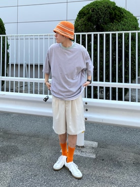 「Kastane（カスタネ）のアイテム（帽子）」を使った、Usa  Kentoさん（メンズ・180cm）の夏コーディネート