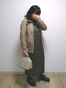 「POU DOU DOU（プードゥドゥ）のアイテム（ブルゾン）」を使った、mochaさん（レディース・155cm）の秋コーディネート