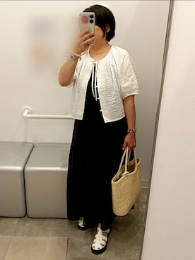 「アイテム（イヤリング）」を使った、mochaさん（レディース・155cm）の夏コーディネート
