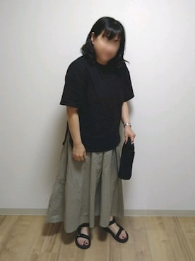 「USAコットン」｜「アイテム（サンダル）」を使った、mochaさん（レディース・155cm）の夏コーディネート