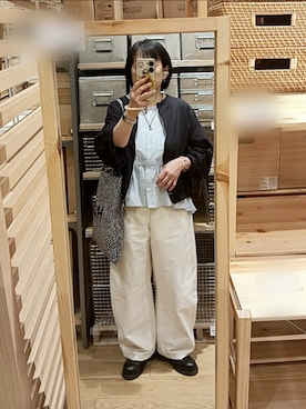 「アイテム（ブルゾン）」を使った、mochaさん（レディース・155cm）の夏コーディネート
